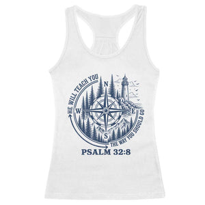 Christian Camping Racerback Tank Top He Will Teach You The Way You Should Go TS11 White Print Your Wear