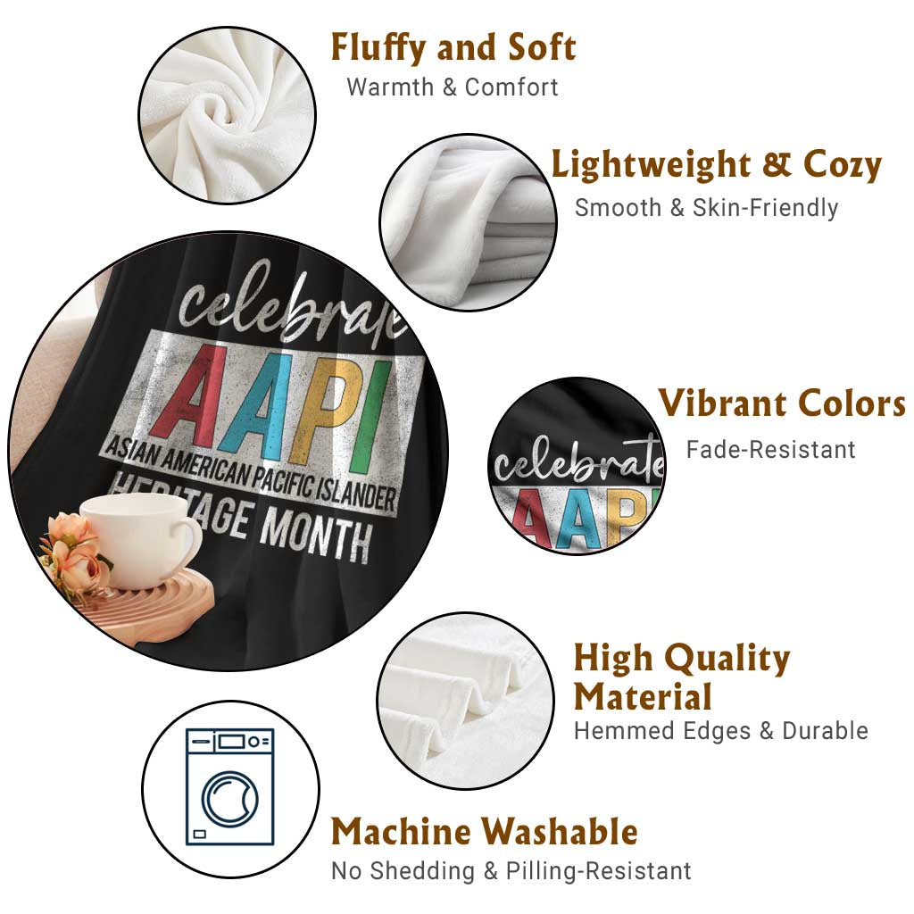 Celebrate AAPI Heritage Month Throw Blanket Asian American and Pacific Islander Countries TS11 Print Your Wear