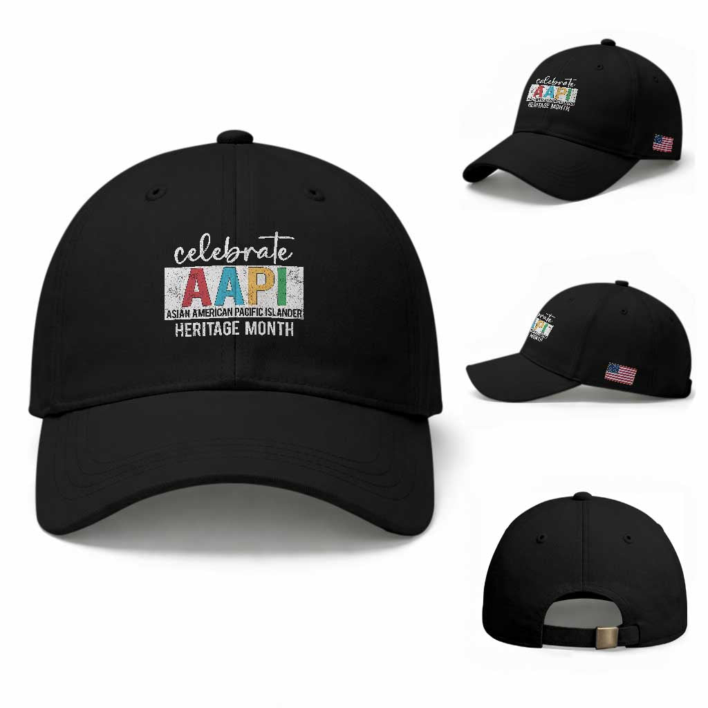 Celebrate AAPI Heritage Month Baseball Cap Asian American and Pacific Islander Countries TS11 Baseball Cap Universal Fit Black Print Your Wear