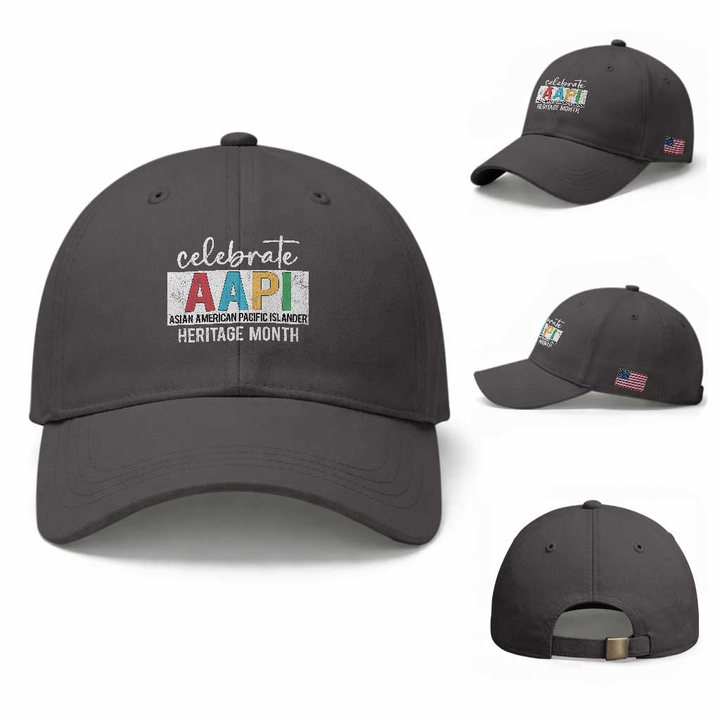 Celebrate AAPI Heritage Month Baseball Cap Asian American and Pacific Islander Countries TS11 Baseball Cap Universal Fit Dark Gray Print Your Wear