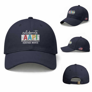 Celebrate AAPI Heritage Month Baseball Cap Asian American and Pacific Islander Countries TS11 Baseball Cap Universal Fit Navy Print Your Wear