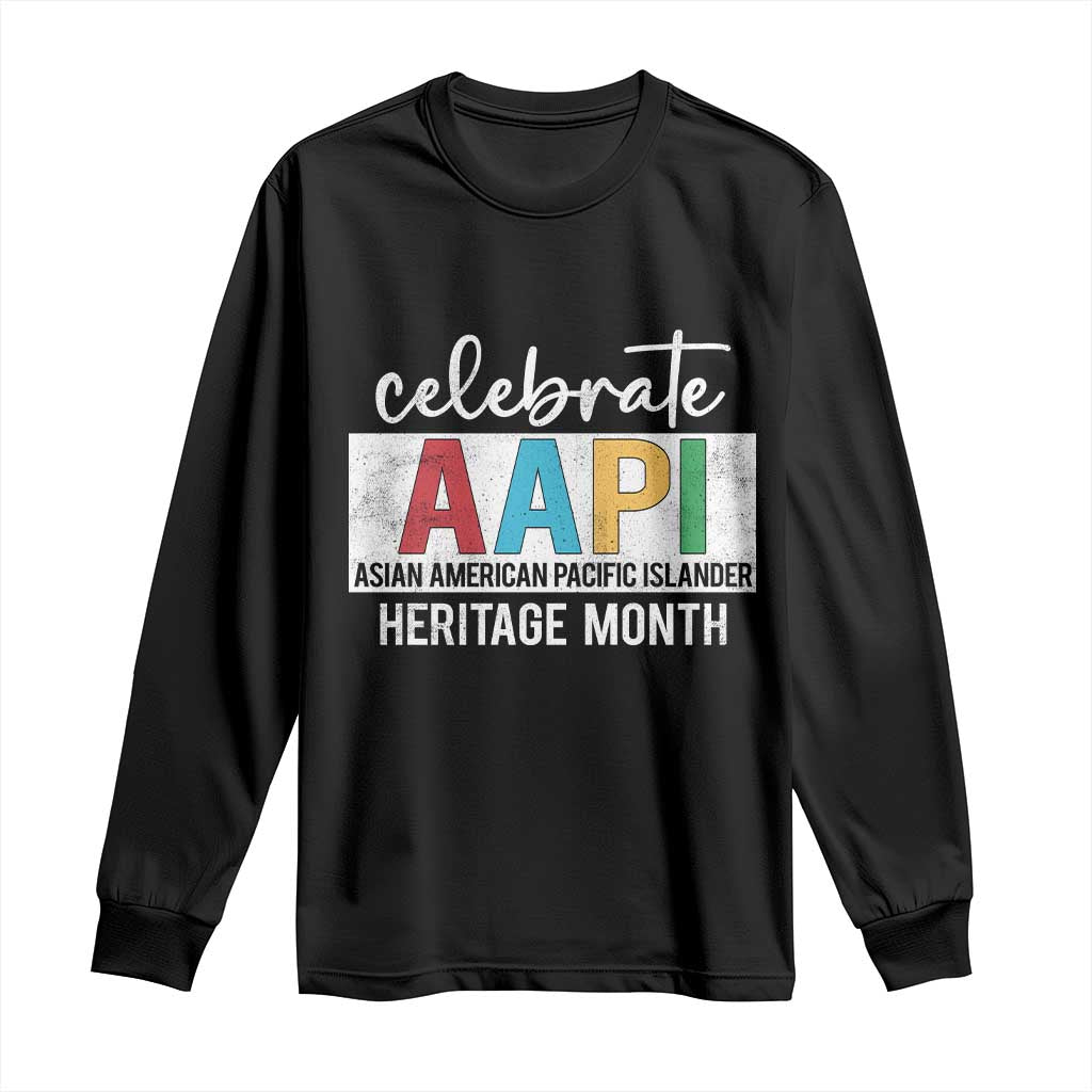 Celebrate AAPI Heritage Month Long Sleeve Shirt Asian American and Pacific Islander Countries TS11 Black Print Your Wear