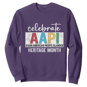 Celebrate AAPI Heritage Month Sweatshirt Asian American and Pacific Islander Countries TS11 Purple Print Your Wear