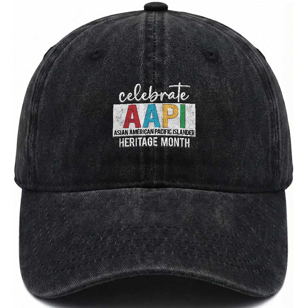 Celebrate AAPI Heritage Month Washed Cotton Baseball Cap Asian American and Pacific Islander Countries TS11 Print Your Wear
