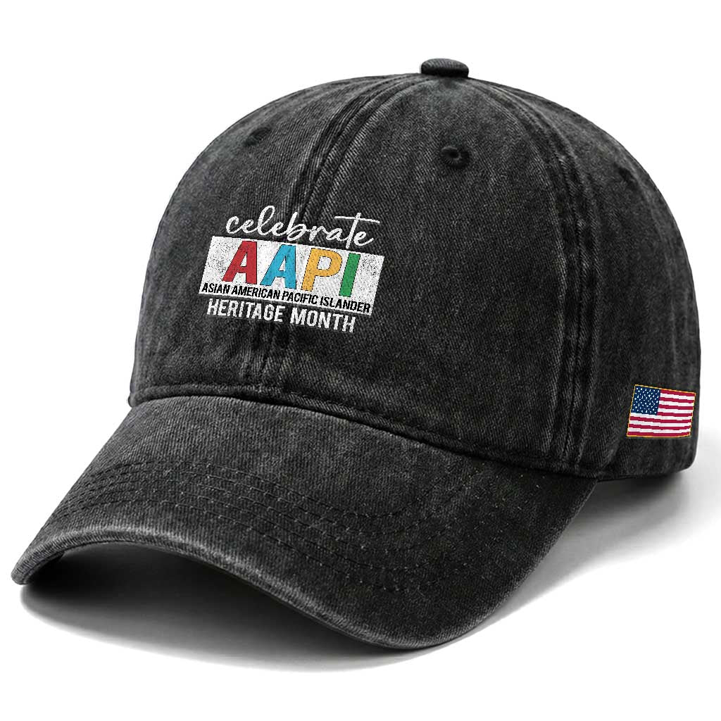 Celebrate AAPI Heritage Month Washed Cotton Baseball Cap Asian American and Pacific Islander Countries TS11 Print Your Wear