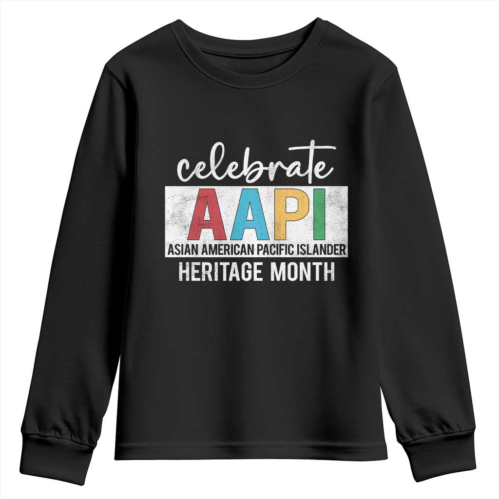 Celebrate AAPI Heritage Month Youth Sweatshirt Asian American and Pacific Islander Countries TS11 Black Print Your Wear