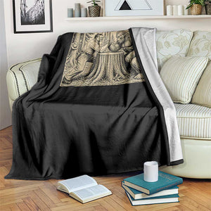 Theodore Roosevelt and Bigfoot Arm Wrestling Retro Throw Blanket TS11 Print Your Wear