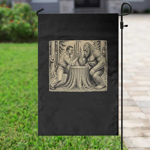 Theodore Roosevelt and Bigfoot Arm Wrestling Retro Garden Flag TS11 Print Your Wear