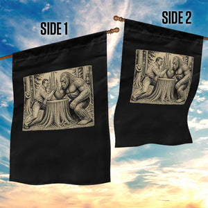 Theodore Roosevelt and Bigfoot Arm Wrestling Retro Garden Flag TS11 Print Your Wear
