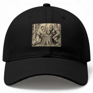 Theodore Roosevelt and Bigfoot Arm Wrestling Retro Baseball Cap TS11 Print Your Wear