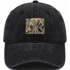 Theodore Roosevelt and Bigfoot Arm Wrestling Retro Washed Cotton Baseball Cap TS11 Print Your Wear