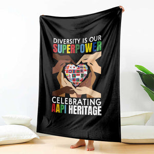 AAPI Heritage Month Throw Blanket Diversity Is Our Superpower Asian American and Pacific Islander Countries TS11 Print Your Wear