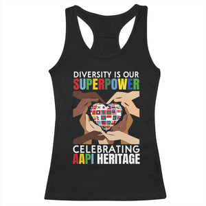 AAPI Heritage Month Racerback Tank Top Diversity Is Our Superpower Asian American and Pacific Islander Countries TS11 Black Print Your Wear