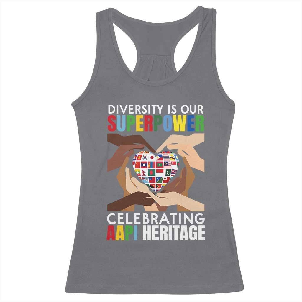 AAPI Heritage Month Racerback Tank Top Diversity Is Our Superpower Asian American and Pacific Islander Countries TS11 Charcoal Print Your Wear