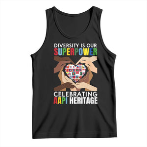 AAPI Heritage Month Tank Top Diversity Is Our Superpower Asian American and Pacific Islander Countries TS11 Black Print Your Wear