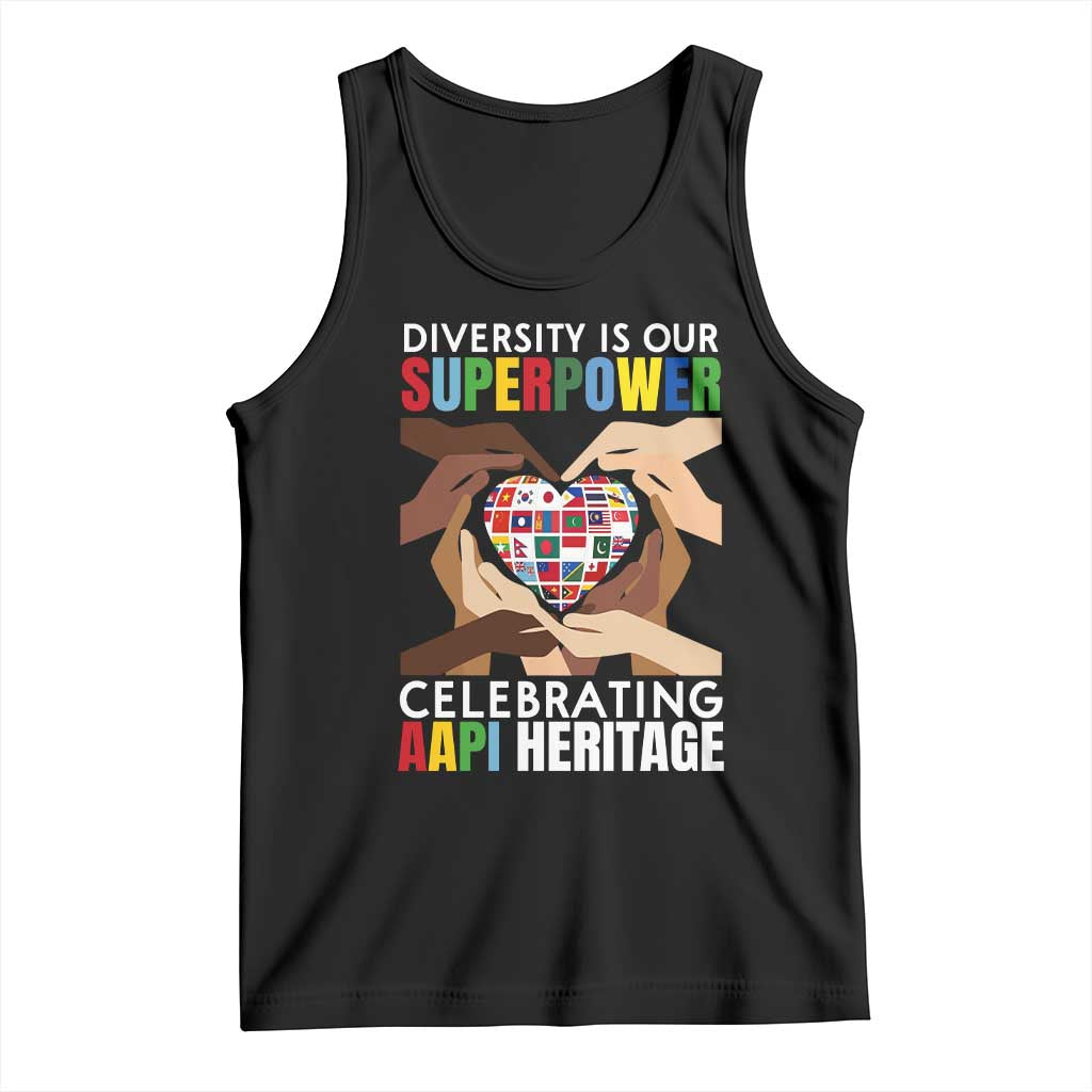 AAPI Heritage Month Tank Top Diversity Is Our Superpower Asian American and Pacific Islander Countries TS11 Black Print Your Wear