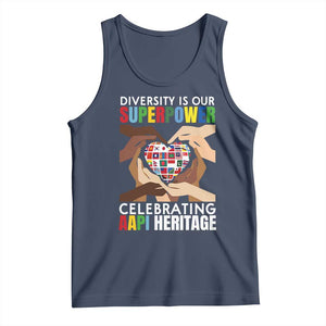 AAPI Heritage Month Tank Top Diversity Is Our Superpower Asian American and Pacific Islander Countries TS11 Navy Print Your Wear