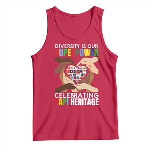 AAPI Heritage Month Tank Top Diversity Is Our Superpower Asian American and Pacific Islander Countries TS11 Red Print Your Wear