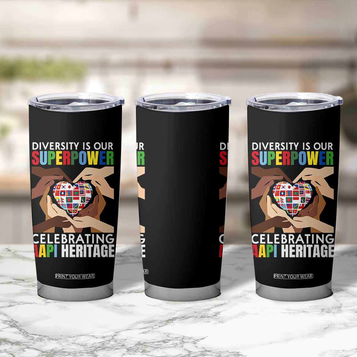AAPI Heritage Month Tumbler Cup Diversity Is Our Superpower Asian American and Pacific Islander Countries TS11 Print Your Wear