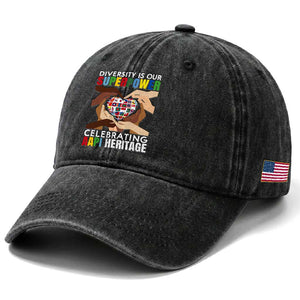 AAPI Heritage Month Washed Cotton Baseball Cap Diversity Is Our Superpower Asian American and Pacific Islander Countries TS11 Print Your Wear