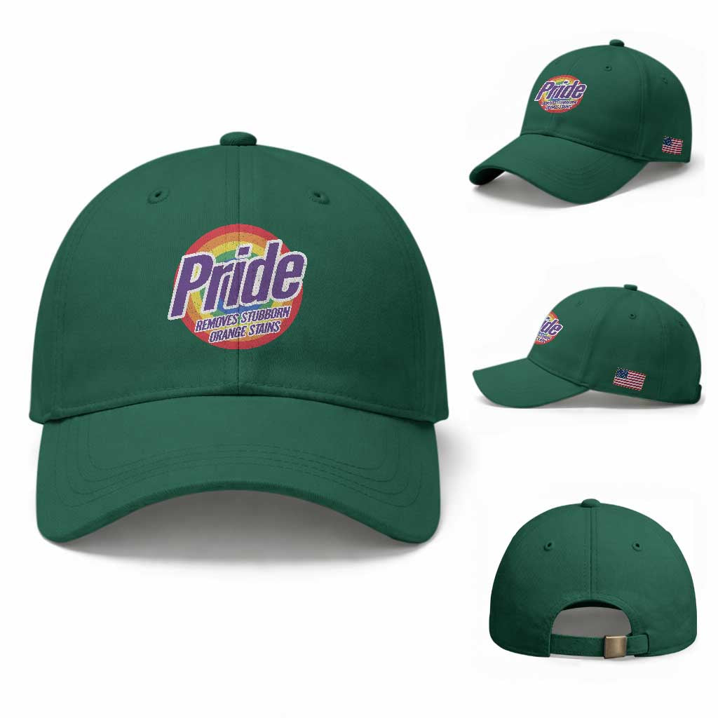 Funny Pride Removes Stubborn Orange Stains Baseball Cap LGBTQ Pride Month TS11 Baseball Cap Universal Fit Irish Green Print Your Wear
