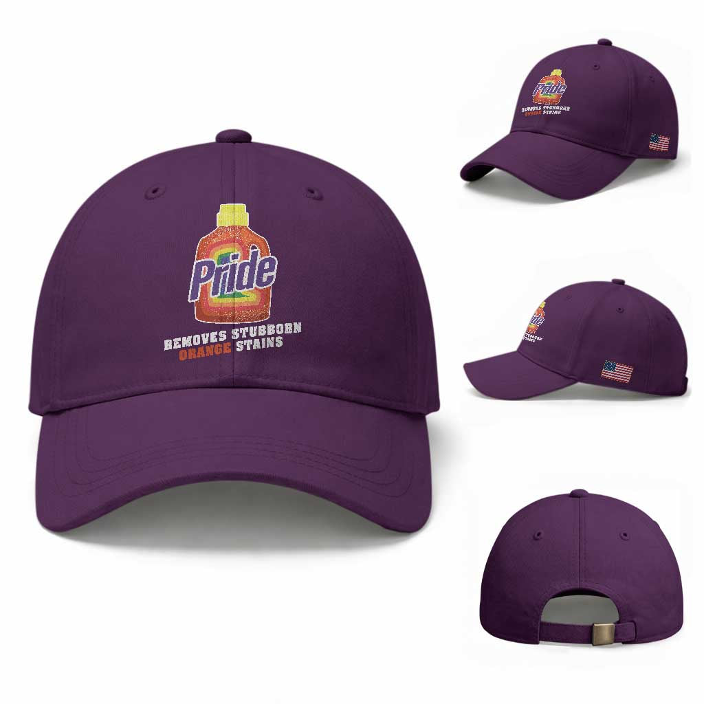 Funny Pride Removes Stubborn Orange Stains Baseball Cap Pride Month LGBTQ TS11 Baseball Cap Universal Fit Purple Print Your Wear