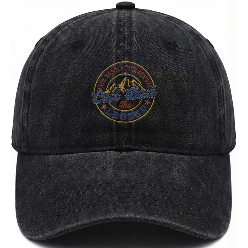 Cool Dad The Man The Myth The Legend Washed Cotton Baseball Cap Fathers Day Beer Lover TS11 Print Your Wear