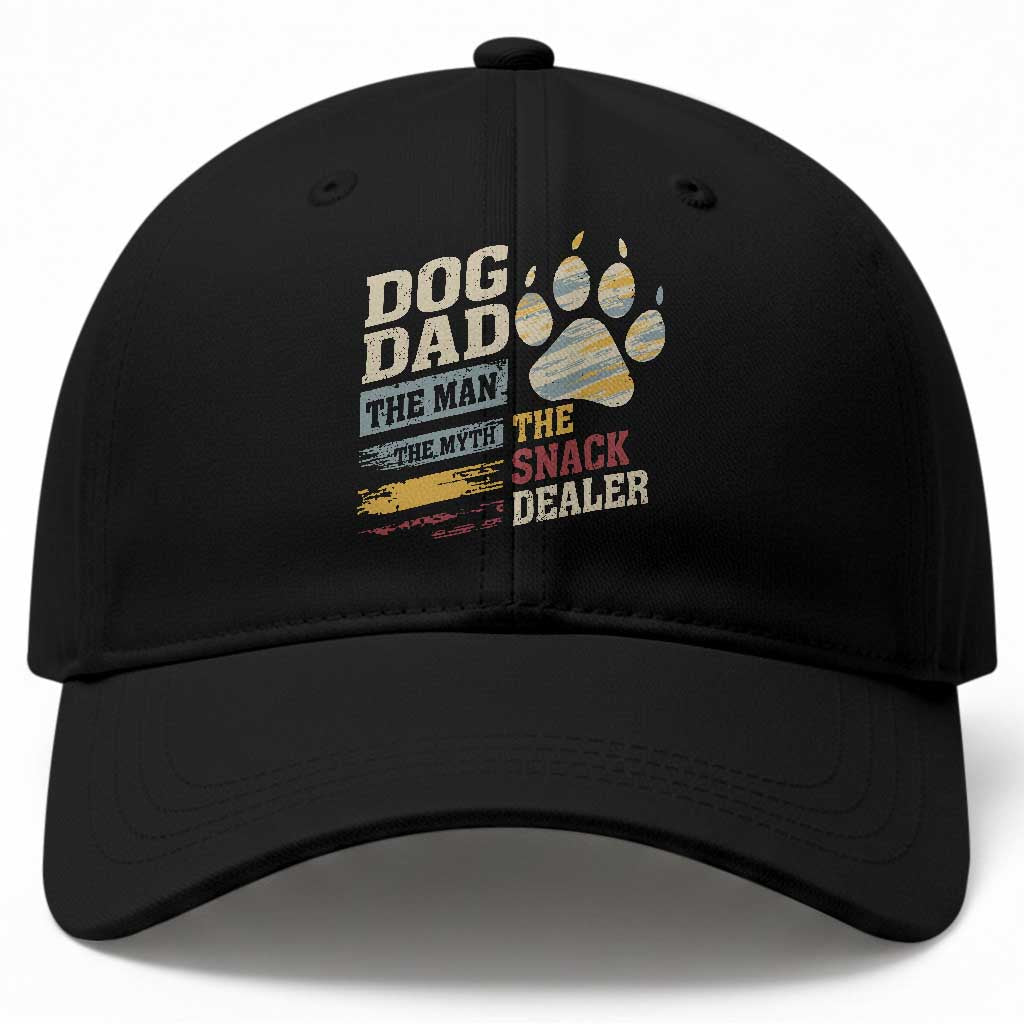 Funny Dog Dad The Man The Myth The Snack Dealer Baseball Cap Fur Dad Fathers Day TS11 Print Your Wear