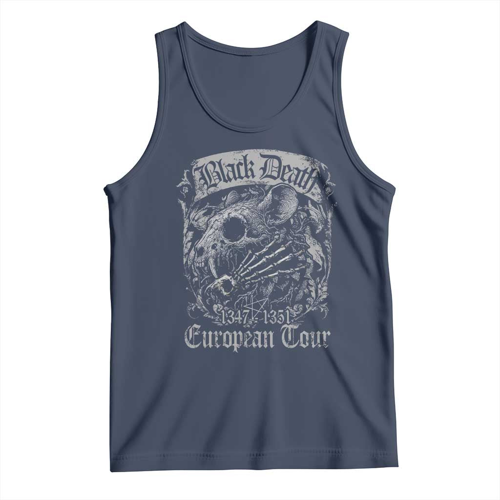 Black Death European Tour Tank Top Plague Rat Medieval History Gothic TS11 Navy Print Your Wear
