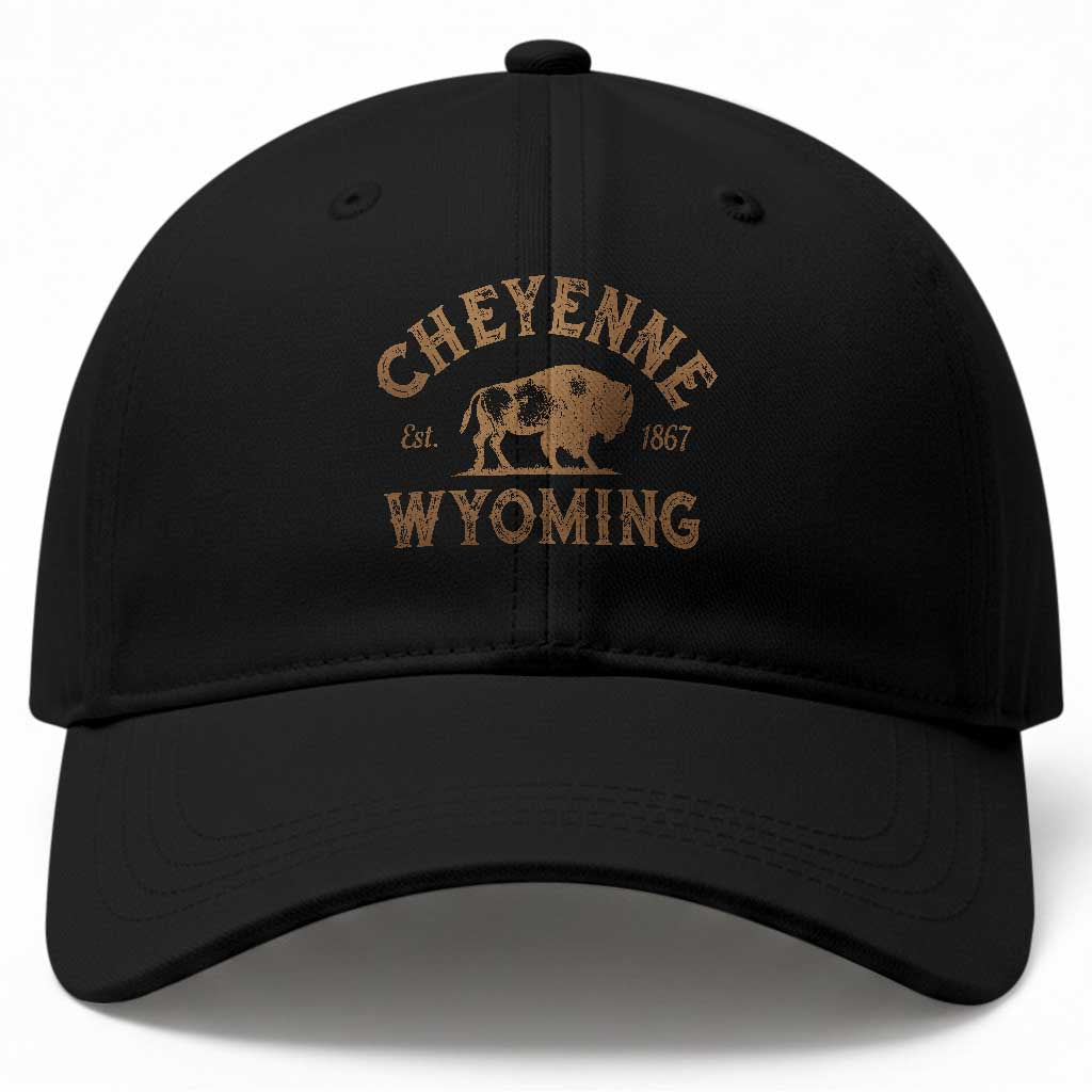 Cheyenne Wyoming Est 1867 WY Bison Cowboy State Pride Baseball Cap TS11 Print Your Wear
