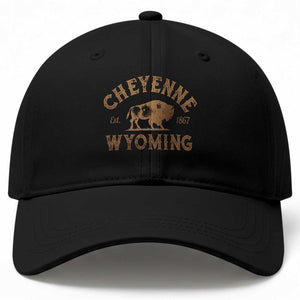 Cheyenne Wyoming Est 1867 WY Bison Cowboy State Pride Baseball Cap TS11 Print Your Wear