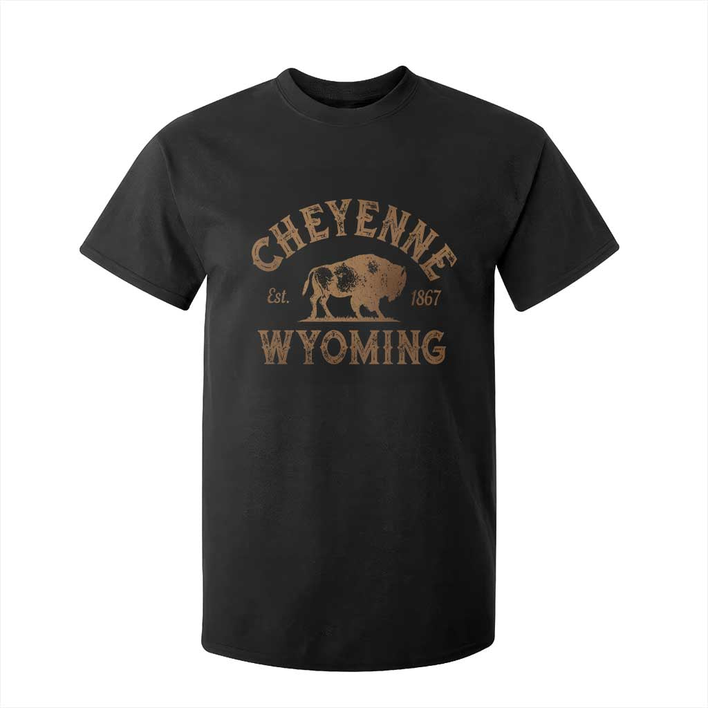 Cheyenne Wyoming Est 1867 WY Bison Cowboy State Pride T Shirt For Kid TS11 Black Print Your Wear