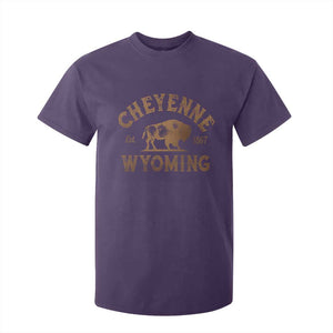 Cheyenne Wyoming Est 1867 WY Bison Cowboy State Pride T Shirt For Kid TS11 Purple Print Your Wear