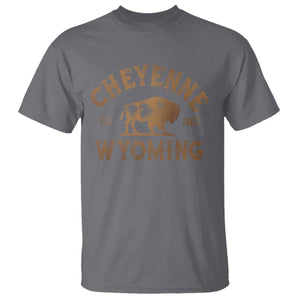 Cheyenne Wyoming Est 1867 WY Bison Cowboy State Pride T Shirt TS11 Charcoal Print Your Wear