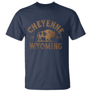Cheyenne Wyoming Est 1867 WY Bison Cowboy State Pride T Shirt TS11 Navy Print Your Wear
