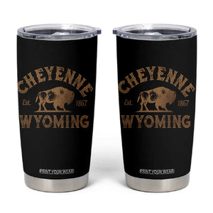 Cheyenne Wyoming Est 1867 WY Bison Cowboy State Pride Tumbler Cup TS11 Black Print Your Wear