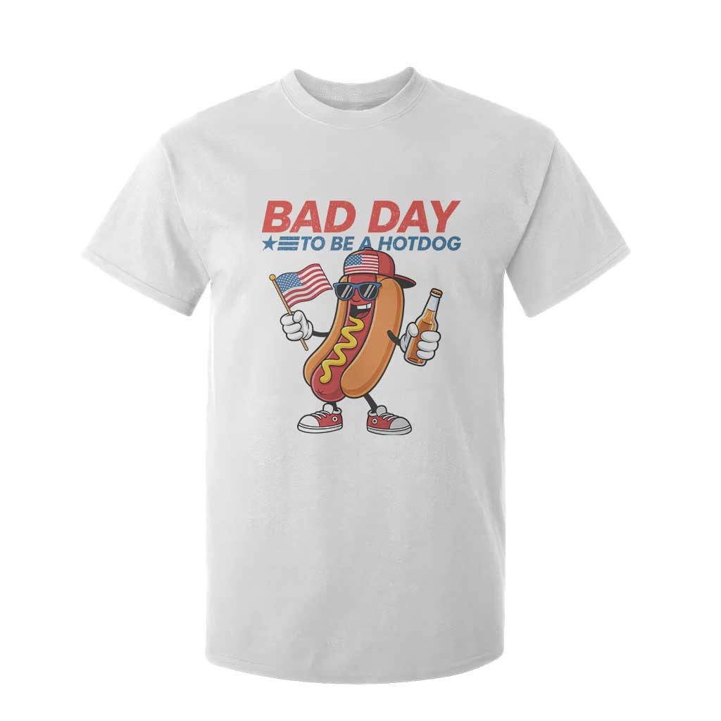 Bad Day To Be A Hot Dog T Shirt For Kid Funny BBQ Grilling 4th of July TS11 White Print Your Wear