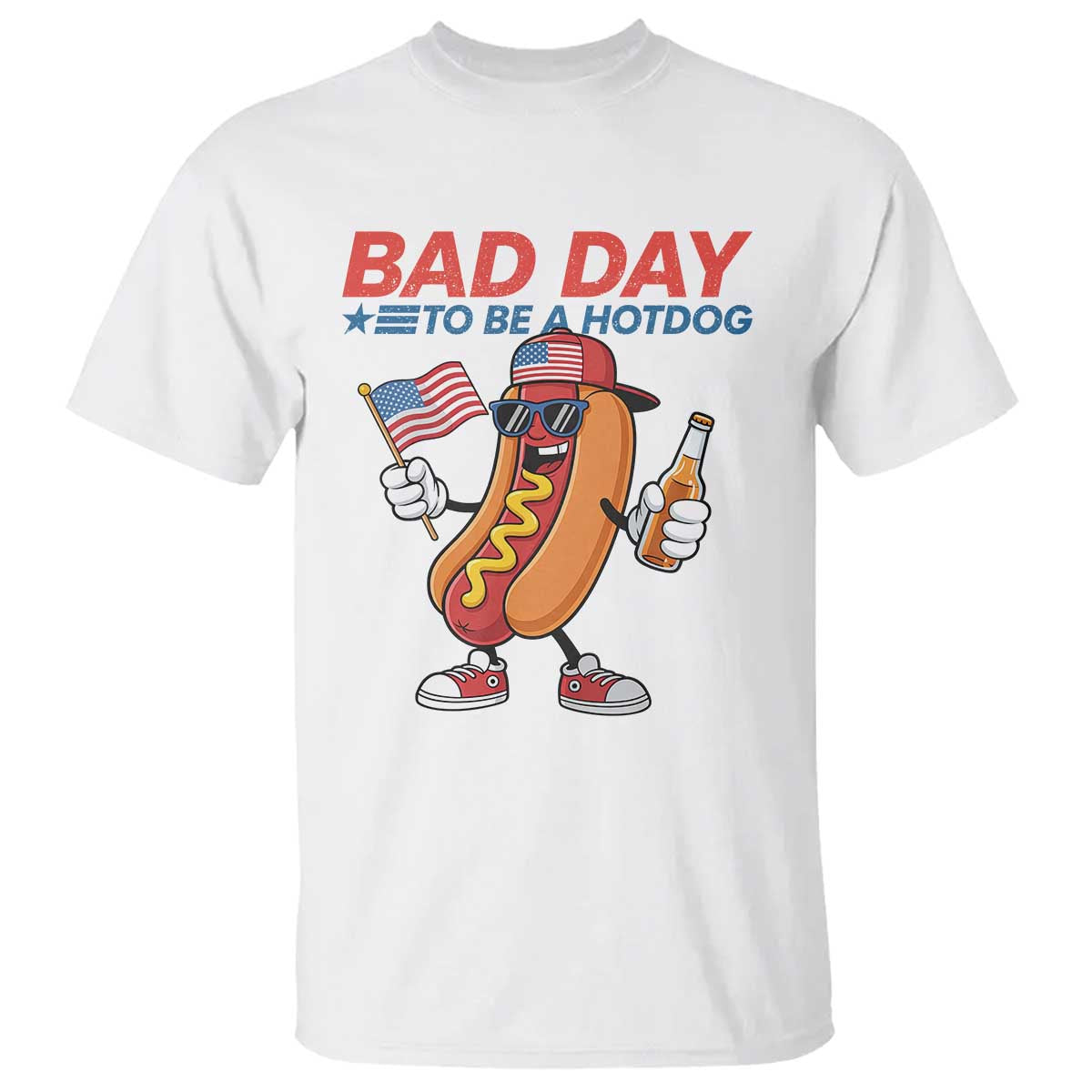 Bad Day To Be A Hot Dog T Shirt Funny BBQ Grilling 4th of July TS11 White Print Your Wear