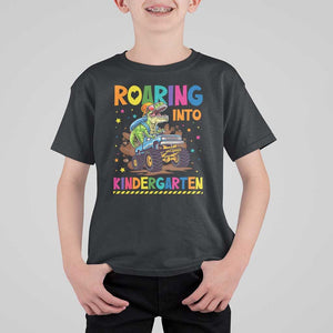 Roaring Into Kindergarten T Shirt For Kid Back to School Dinosaur T-Rex Monster Truck TS11 Black Print Your Wear