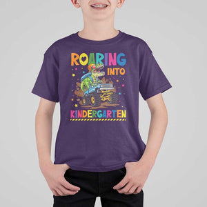 Roaring Into Kindergarten T Shirt For Kid Back to School Dinosaur T-Rex Monster Truck TS11 Purple Print Your Wear