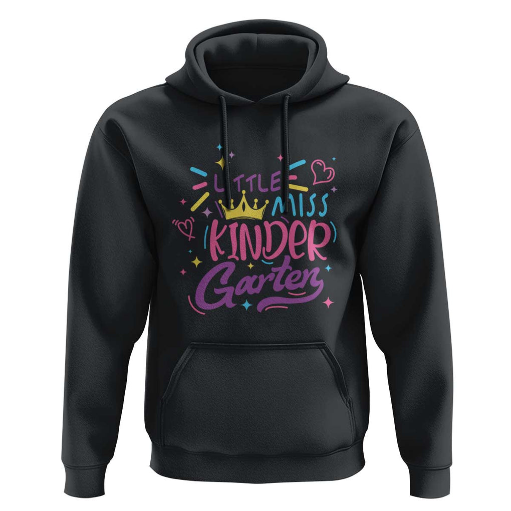 Little Miss Kindergarten Hoodie Back To School Crown Lovely Heart TS11 Black Print Your Wear