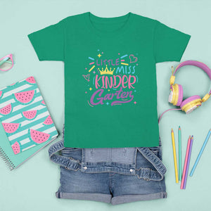 Little Miss Kindergarten T Shirt For Kid Back To School Crown Lovely Heart TS11 Irish Green Print Your Wear