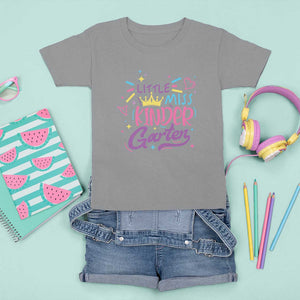 Little Miss Kindergarten T Shirt For Kid Back To School Crown Lovely Heart TS11 Sport Gray Print Your Wear