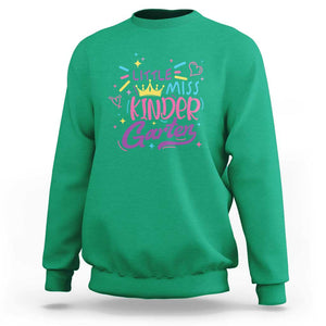 Little Miss Kindergarten Sweatshirt Back To School Crown Lovely Heart TS11 Irish Green Print Your Wear