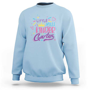 Little Miss Kindergarten Sweatshirt Back To School Crown Lovely Heart TS11 Light Blue Print Your Wear