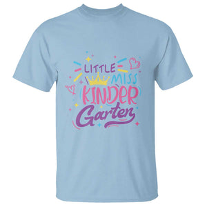 Little Miss Kindergarten T Shirt Back To School Crown Lovely Heart TS11 Light Blue Print Your Wear