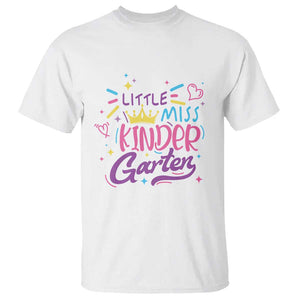 Little Miss Kindergarten T Shirt Back To School Crown Lovely Heart TS11 White Print Your Wear