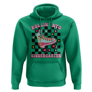 Rolling Into Kindergarten Hoodie Back To School Roller Skating Girl TS11 Irish Green Print Your Wear