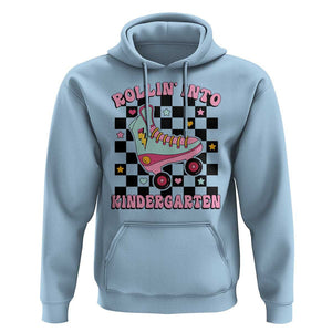 Rolling Into Kindergarten Hoodie Back To School Roller Skating Girl TS11 Light Blue Print Your Wear