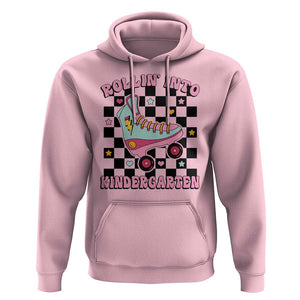 Rolling Into Kindergarten Hoodie Back To School Roller Skating Girl TS11 Light Pink Print Your Wear